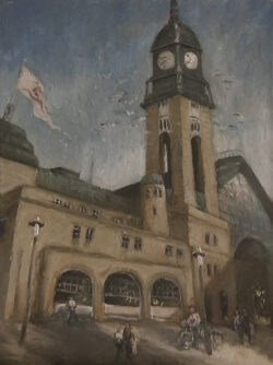 Öl auf Leinwand;
80 x 60 cm Hauptbahnhof im Sommer