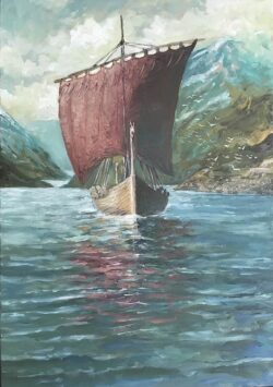 Öl auf Leinwand;
100 x 70 cm Sommer im Fjord