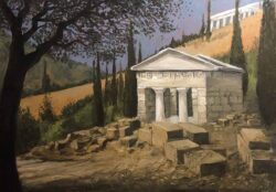 Öl auf Leinwand;
70 x 100 cm Das Zeughaus Athens in Delphi
