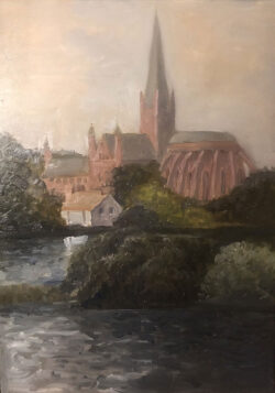 Öl auf Leinwand;
70 x 50 cm Norwich Kathedrale