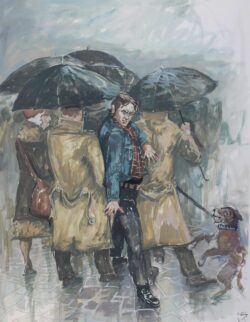 Acryl auf Papier;
65 x 50 cm Immer gegen den Strom...