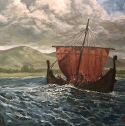 Öl auf Leinwand;
100 x 100 cm An der Küste entlang...