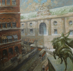 Öl auf Leinwand;
100 x 100 cm Central Station