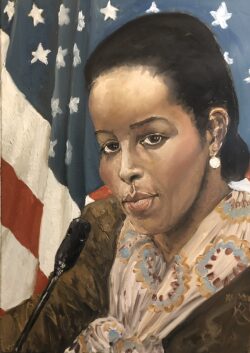 Öl auf Leinwand;
70 x 50 cm Aayan Hirsi Ali, Feministin