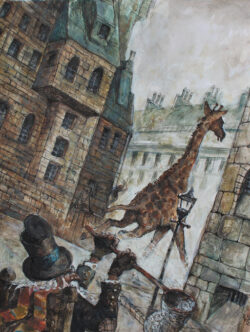 Acryl und Federzeichnung auf Papier;
65 x 50 cm Der Exoten Sammler