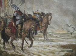 Öl auf Leinwand;
60 x 80 cm Aufd dem Weg zu Etzels Hof