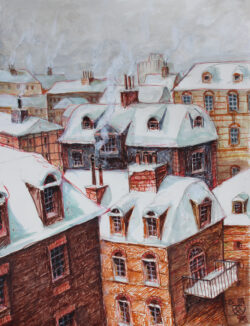 Acryl und Filzstift auf Papier;
65 x 50 cm Neujahr