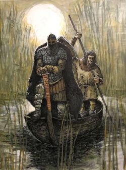 Acryl und Federzeichnung auf Papier;
65 x 50 cm Die Mission