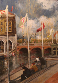 Acryl auf Leinwand;
70 x 50 cm Arkaden an der Binnenalster