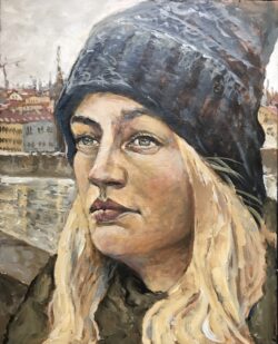 Acryl auf Leinwand;
50 x 40 cm Urlaub in Prag