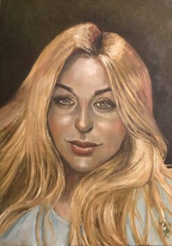 Öl auf Leinwand;
100 x 70 cm Evelyn