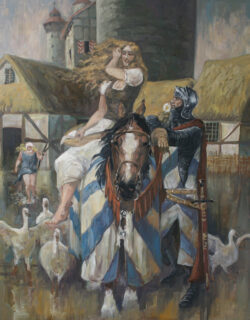 Öl auf Leinwand;
100 x 80 cm Der Kavalier und die Magd